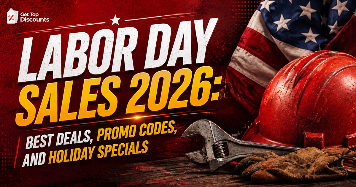Verified Labor Day Sales 2026: A collage of top deals on laptops, home appliances, and mattresses featuring 80% off promo codes.